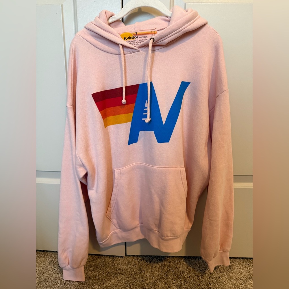Aviator Nation Small Pink Logo Hoodie. 💕⚡️